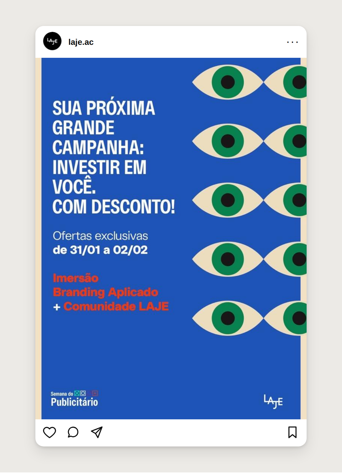 Anúncio Sua próxima grande campanha: investir em você