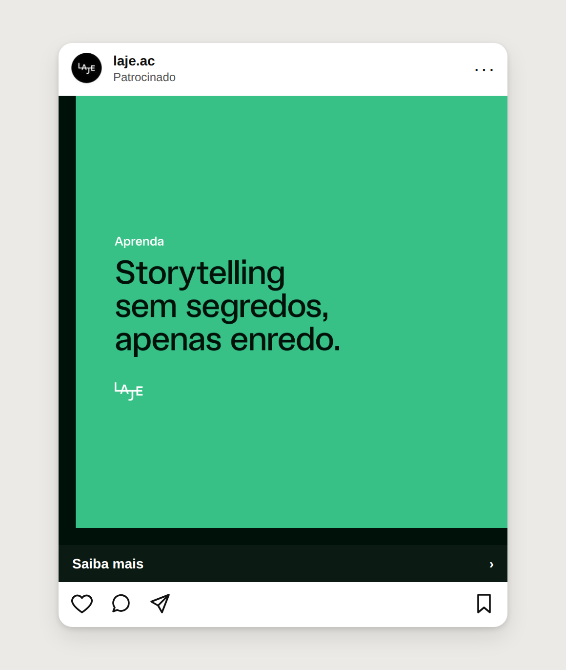 Anúncio Storytelling sem segredos, apenas enredo