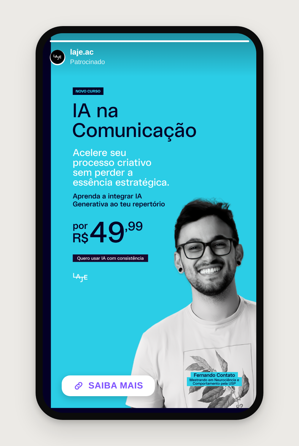 Story do curso IA na Comunicação