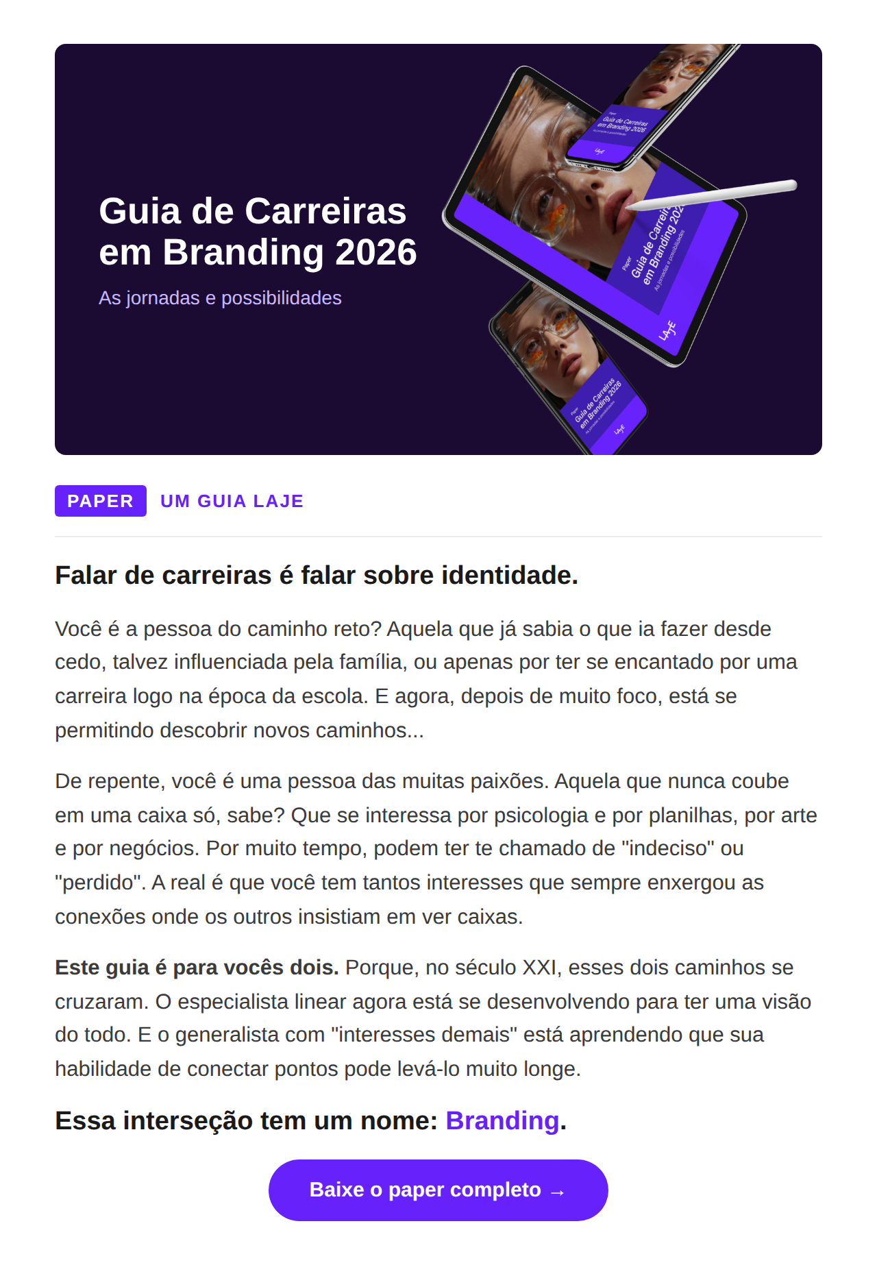 Paper Guia de Carreiras em Branding 2026