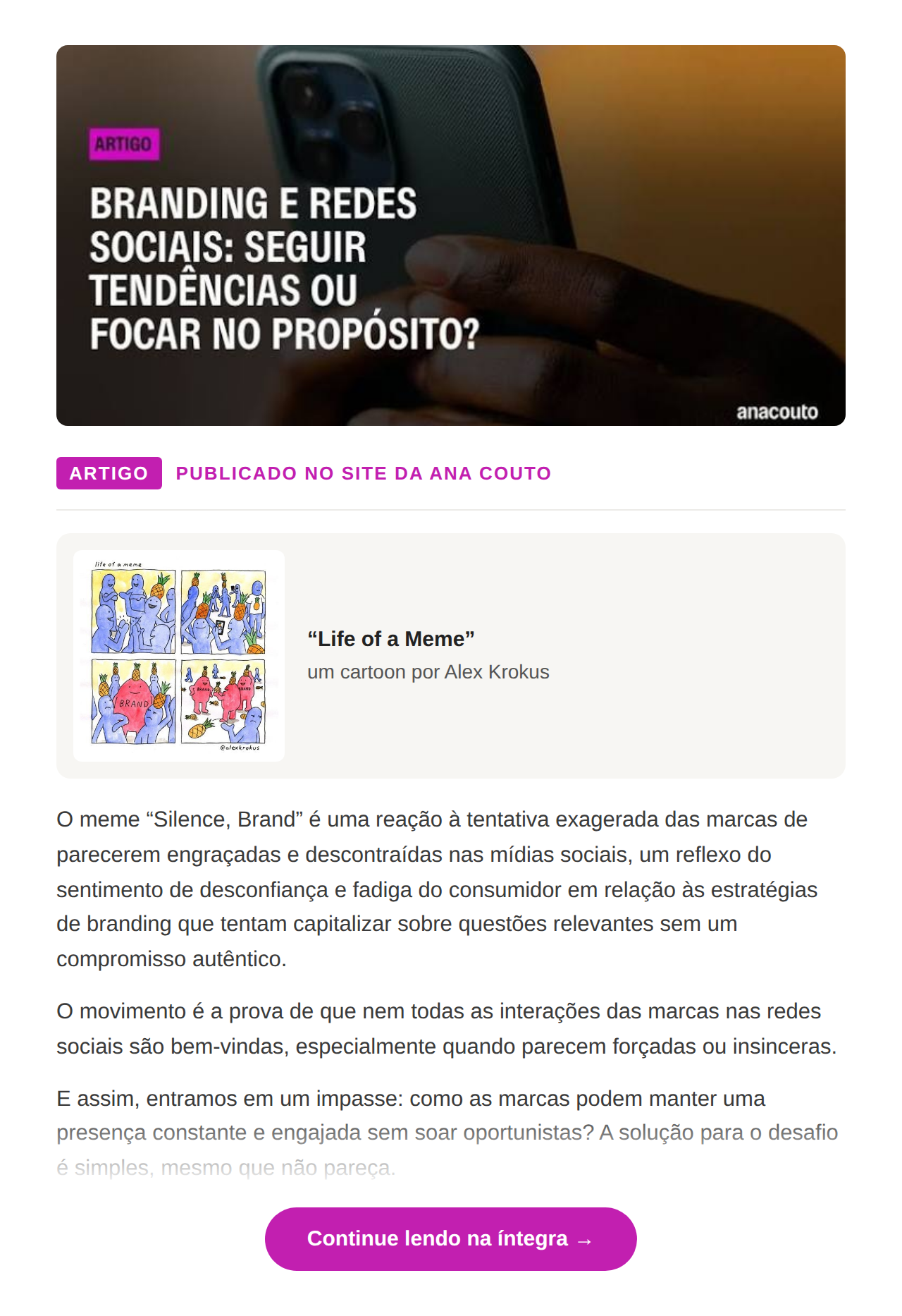 Artigo Branding e redes sociais: seguir tendências ou focar no propósito?